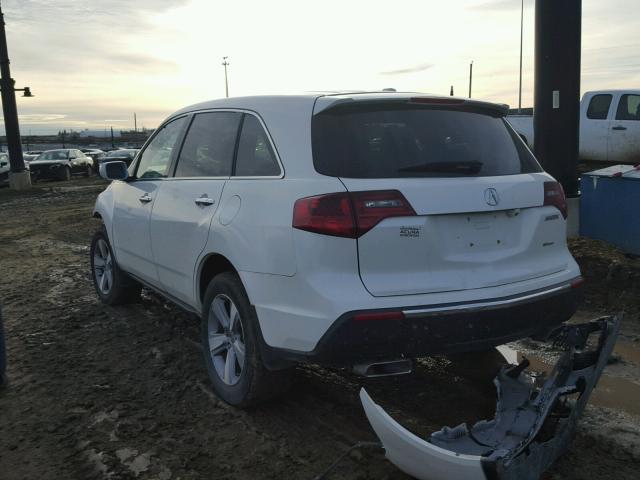 2HNYD2H64DH003491 - 2013 ACURA MDX ADVANC WHITE photo 3