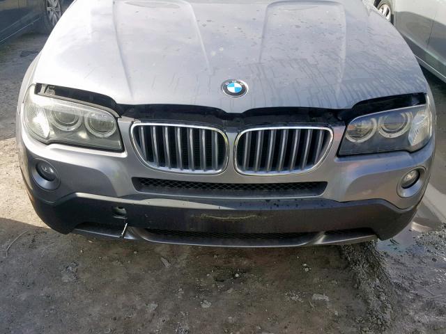 WBXPC73487WE50697 - 2007 BMW X3 3.0I GRAY photo 9