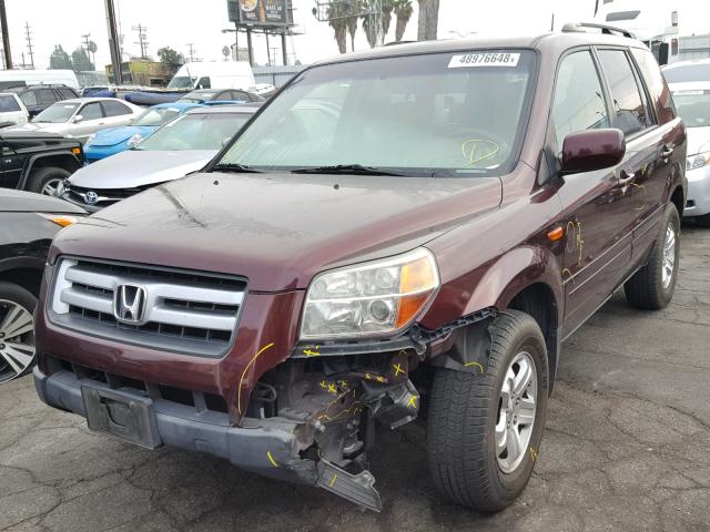 5FNYF28268B026926 - 2008 HONDA PILOT VP BURGUNDY photo 2