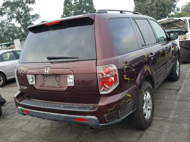 5FNYF28268B026926 - 2008 HONDA PILOT VP BURGUNDY photo 4