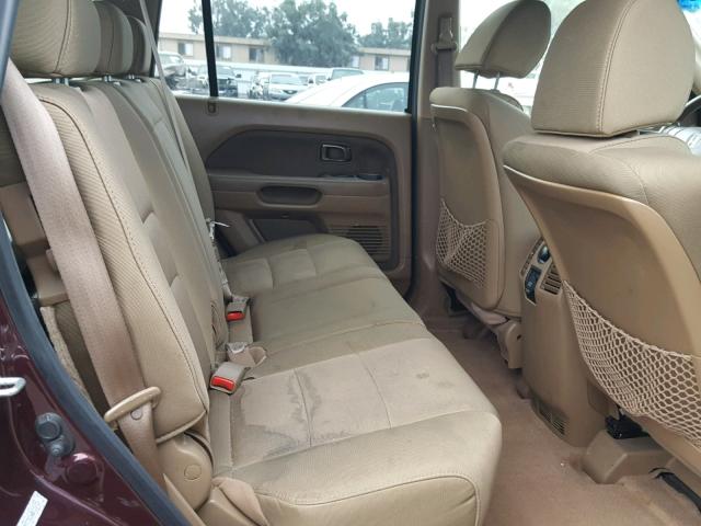 5FNYF28268B026926 - 2008 HONDA PILOT VP BURGUNDY photo 6