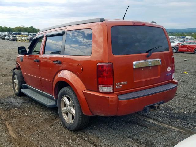 1D8GU58K47W608957 - 2007 DODGE NITRO SLT ORANGE photo 3