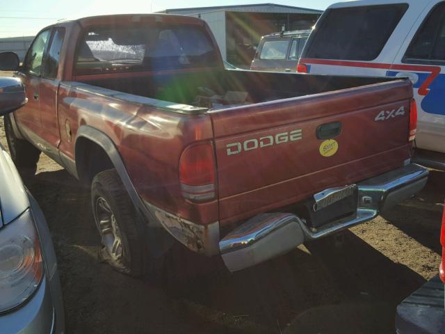 1B7GG22X8XS199877 - 1999 DODGE DAKOTA RED photo 3