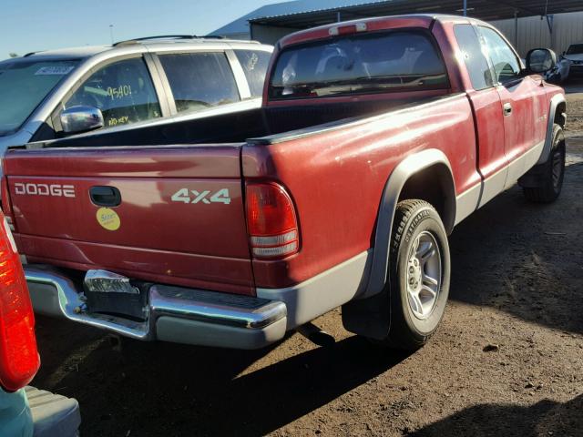 1B7GG22X8XS199877 - 1999 DODGE DAKOTA RED photo 4