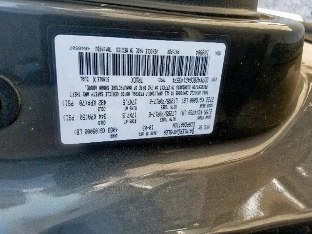 3D7KA28C64G143574 - 2004 DODGE RAM 2500 S Մոխրագույն լուսանկար 10