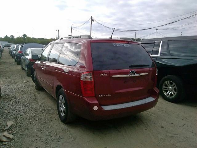 KNDMG4C35A6338860 - 2010 KIA SEDONA LX RED photo 3