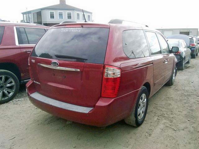 KNDMG4C35A6338860 - 2010 KIA SEDONA LX RED photo 4