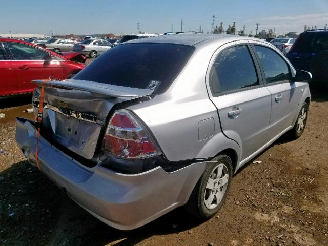 KL1TD56697B064764 - 2007 CHEVROLET AVEO BASE ვერცხლისფერი ფოტო 4