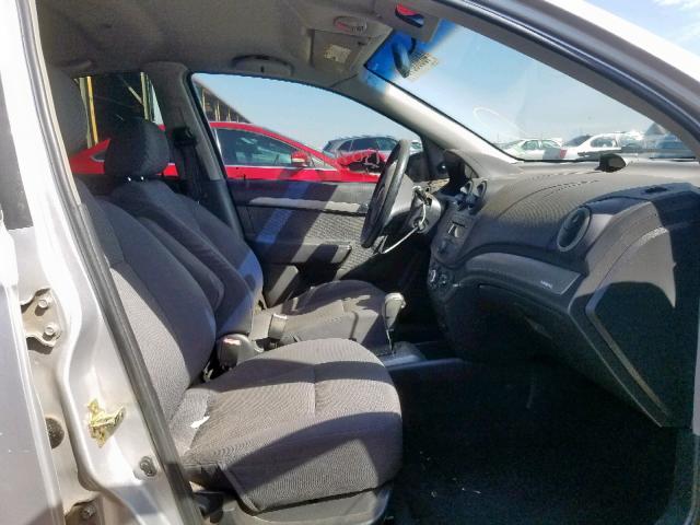 KL1TD56697B064764 - 2007 CHEVROLET AVEO BASE ვერცხლისფერი ფოტო 5