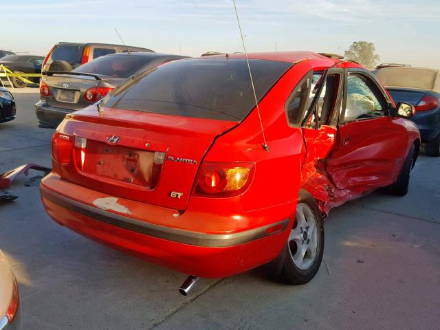 KMHDN55D92U066890 - 2002 HYUNDAI ELANTRA GL RED photo 4