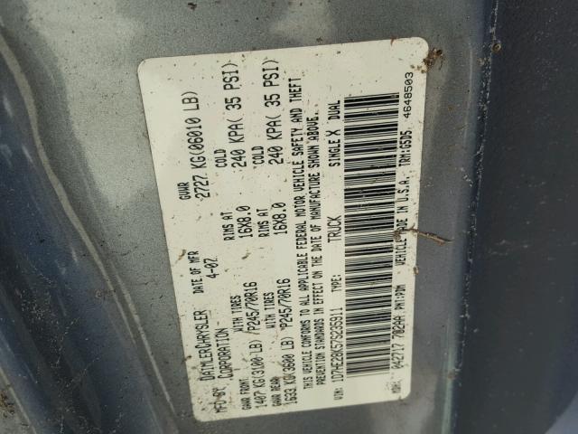 1D7HE28K57S235911 - 2007 DODGE DAKOTA QUA GRAY photo 10