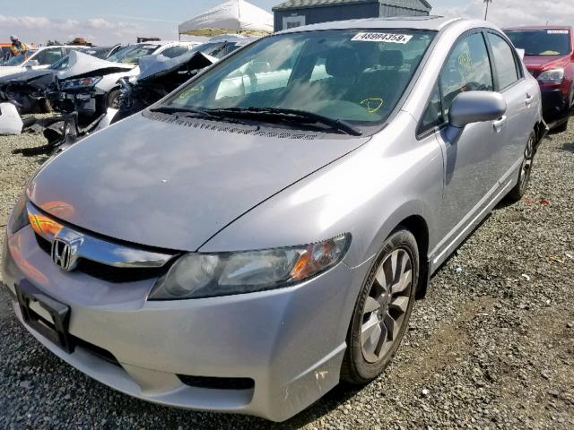 1HGFA16829L022007 - 2009 HONDA CIVIC EX SILVER photo 2