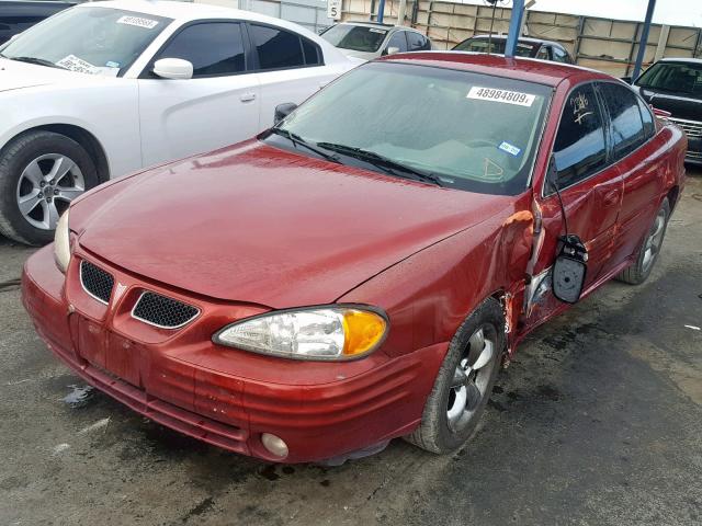 1G2NF52T11C177380 - 2001 PONTIAC GRAND AM S RED photo 2
