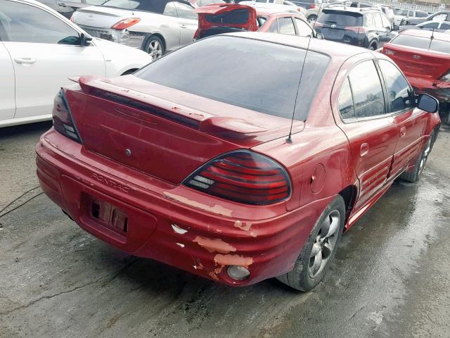 1G2NF52T11C177380 - 2001 PONTIAC GRAND AM S RED photo 4