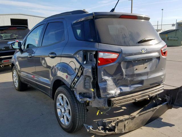 MAJ3P1TE5JC226448 - 2018 FORD ECOSPORT S GRAY photo 3