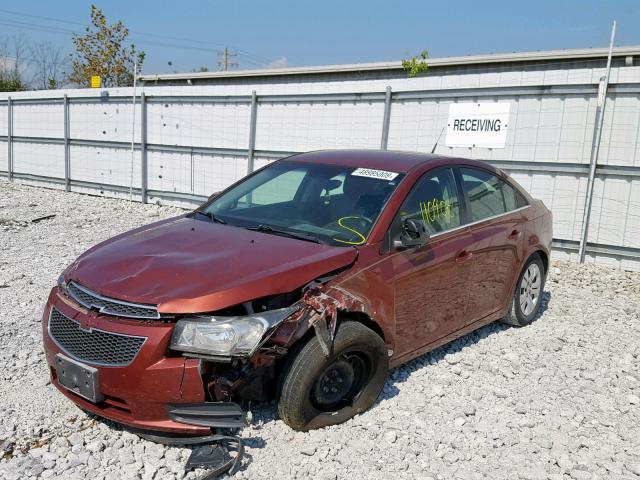 1G1PD5SH3C7204928 - 2012 CHEVROLET CRUZE LS BURGUNDY photo 2