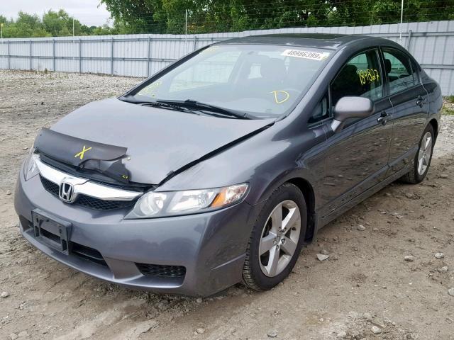 2HGFA16629H114648 - 2009 HONDA CIVIC LX-S ნაცრისფერი ფოტო 2