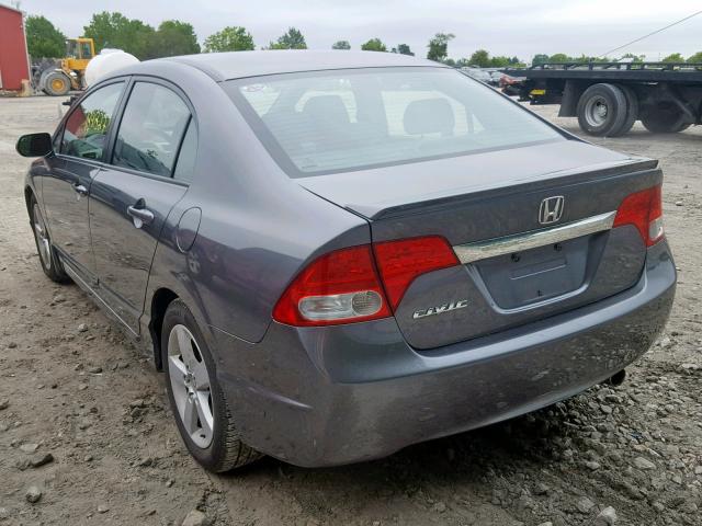 2HGFA16629H114648 - 2009 HONDA CIVIC LX-S ნაცრისფერი ფოტო 3