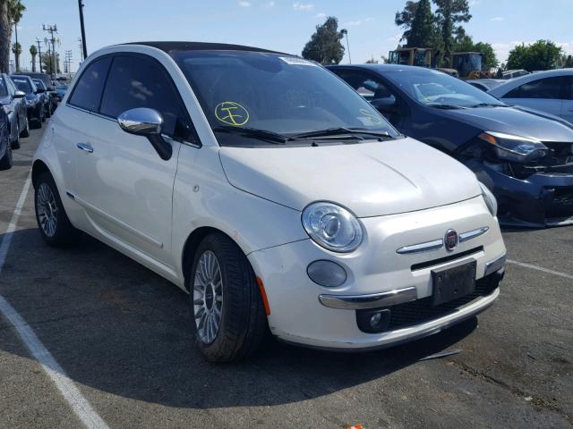 3C3CFFER3DT749524 - 2013 FIAT 500 LOUNGE WHITE photo 1