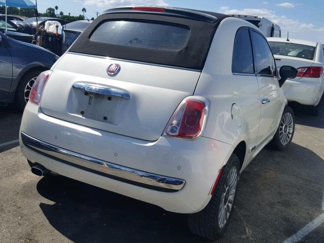 3C3CFFER3DT749524 - 2013 FIAT 500 LOUNGE WHITE photo 4