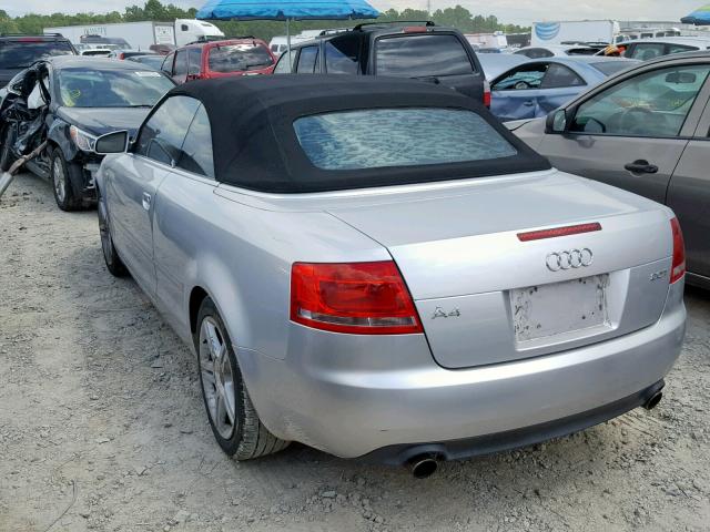 WAUAF48H57K037707 - 2007 AUDI A4 2.0T CA SILVER photo 3