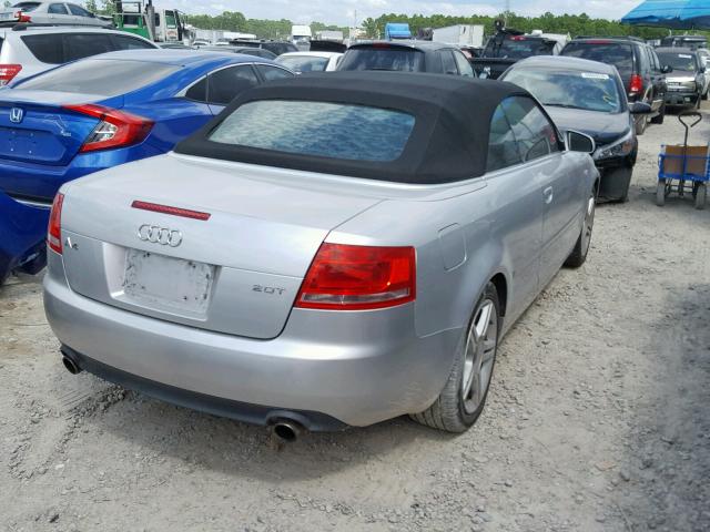 WAUAF48H57K037707 - 2007 AUDI A4 2.0T CA SILVER photo 4