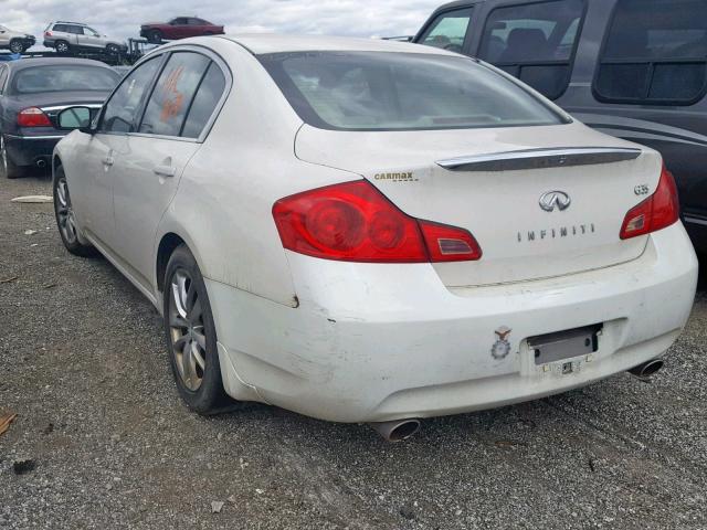 JNKBV61E87M725063 - 2007 INFINITI G35 WHITE photo 3