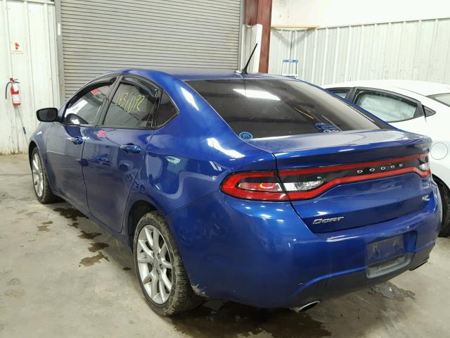 1C3CDFBA8DD301886 - 2013 DODGE DART SXT BLUE photo 3