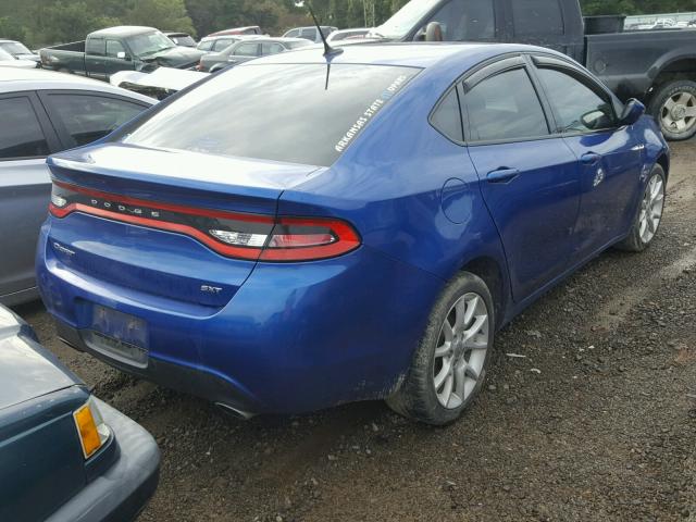 1C3CDFBA8DD301886 - 2013 DODGE DART SXT BLUE photo 4