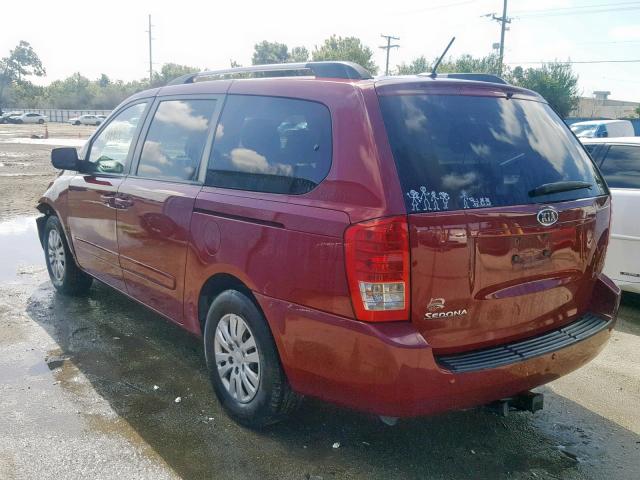 KNDMG4C7XC6474729 - 2012 KIA SEDONA LX BURGUNDY photo 3