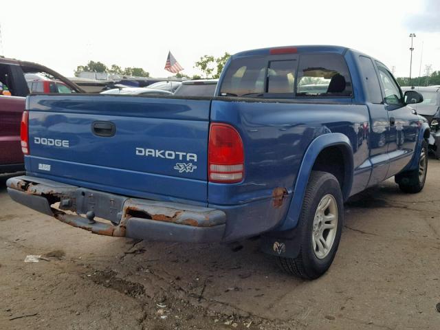 1D7HL12X03S115710 - 2003 DODGE DAKOTA SXT BLUE photo 4