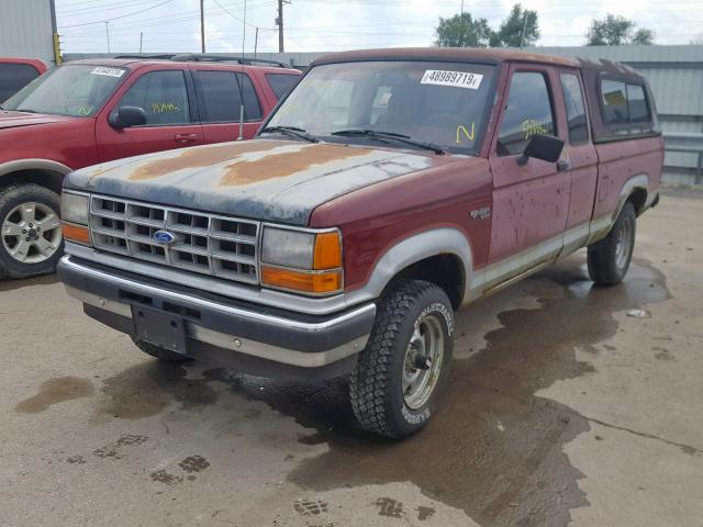 1FTCR15T3KPB10837 - 1989 FORD RANGER SUP MAROON photo 2