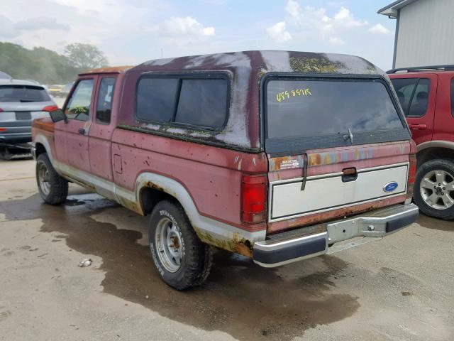 1FTCR15T3KPB10837 - 1989 FORD RANGER SUP MAROON photo 3