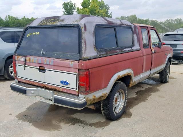 1FTCR15T3KPB10837 - 1989 FORD RANGER SUP MAROON photo 4