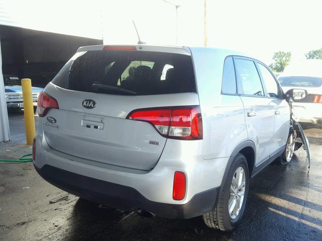 5XYKT3A69EG447819 - 2014 KIA SORENTO LX SILVER photo 4