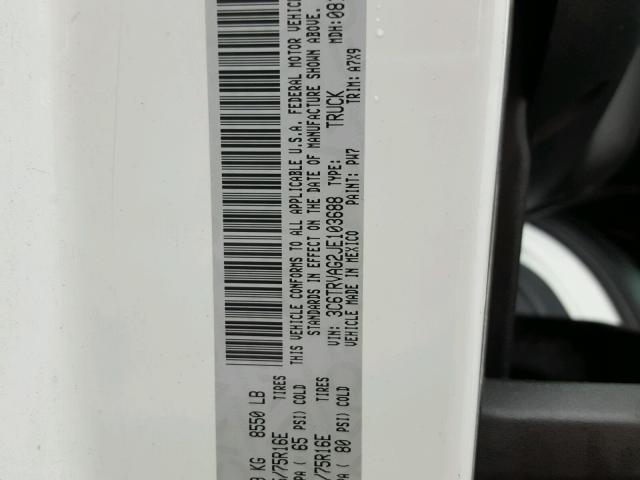 3C6TRVAG2JE103688 - 2018 RAM PROMASTER 白色 照片 10