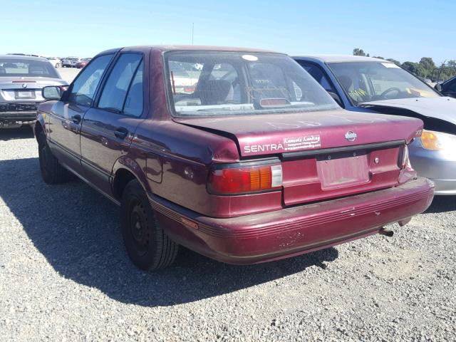 1N4EB31P9RC815747 - 1994 NISSAN SENTRA E MAROON photo 3