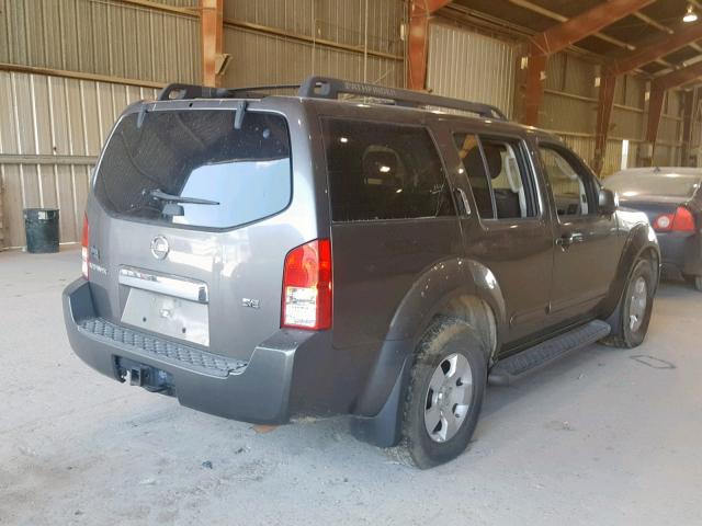 5N1AR18U47C641390 - 2007 NISSAN PATHFINDER GRAY photo 4