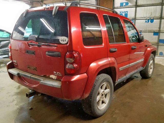 1J4GL58K05W717652 - 2005 JEEP LIBERTY LI RED photo 4