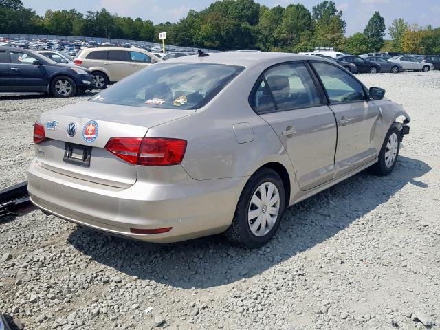 3VW2K7AJ3FM349403 - 2015 VOLKSWAGEN JETTA BASE BEIGE photo 4