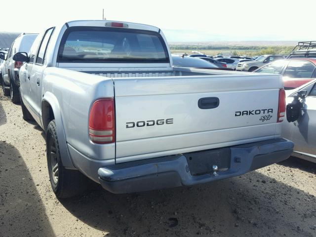 1D7HL38K64S573714 - 2004 DODGE DAKOTA QUA SILVER photo 3