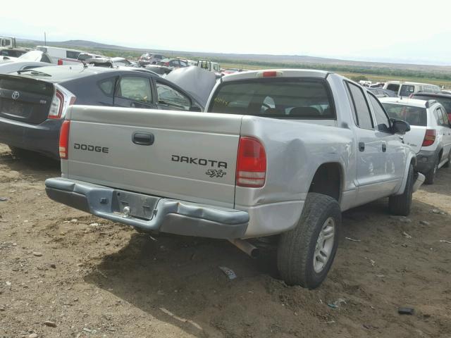 1D7HL38K64S573714 - 2004 DODGE DAKOTA QUA SILVER photo 4