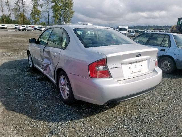 4S3BL616857225853 - 2005 SUBARU LEGACY 2.5 SILVER photo 3