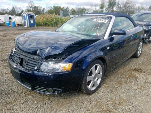 WAUAT48H54K002962 - 2004 AUDI A4 3.0 CAB BLUE photo 2