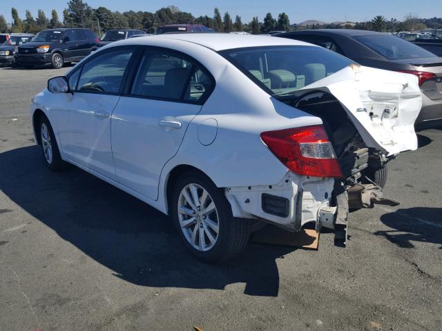 19XFB2F92CE366298 - 2012 HONDA CIVIC EXL WHITE photo 3