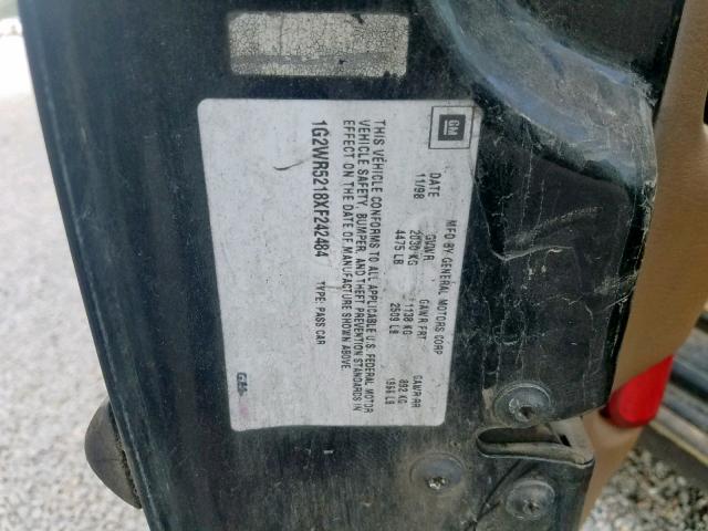 1G2WR5218XF242484 - 1999 PONTIAC GRAND PRIX GREEN photo 10