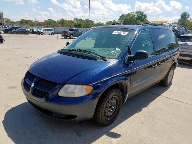 1B4GP25331B235777 - 2001 DODGE CARAVAN SE BLUE photo 2