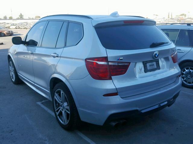 5UXWX7C55E0E79711 - 2014 BMW X3 XDRIVE3 SILVER photo 3