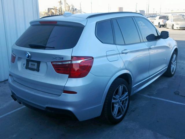 5UXWX7C55E0E79711 - 2014 BMW X3 XDRIVE3 SILVER photo 4