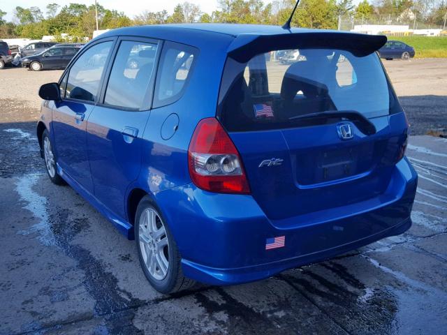 JHMGD376X7S048813 - 2007 HONDA FIT S BLUE photo 3